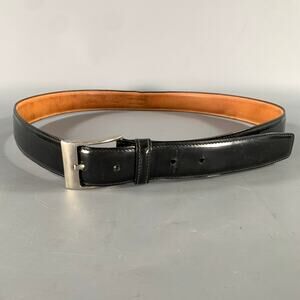 SUTOR MANTELLASSI Size 38 Black Solid Leather Belt